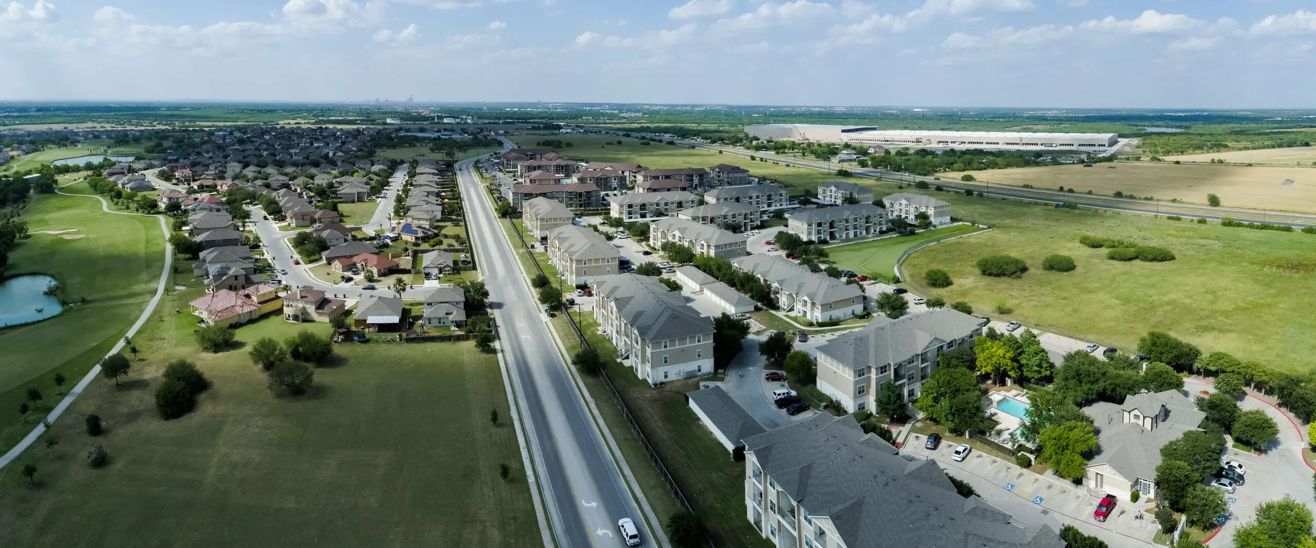 An aerial view of Mission Del Lago, a Southstar community.