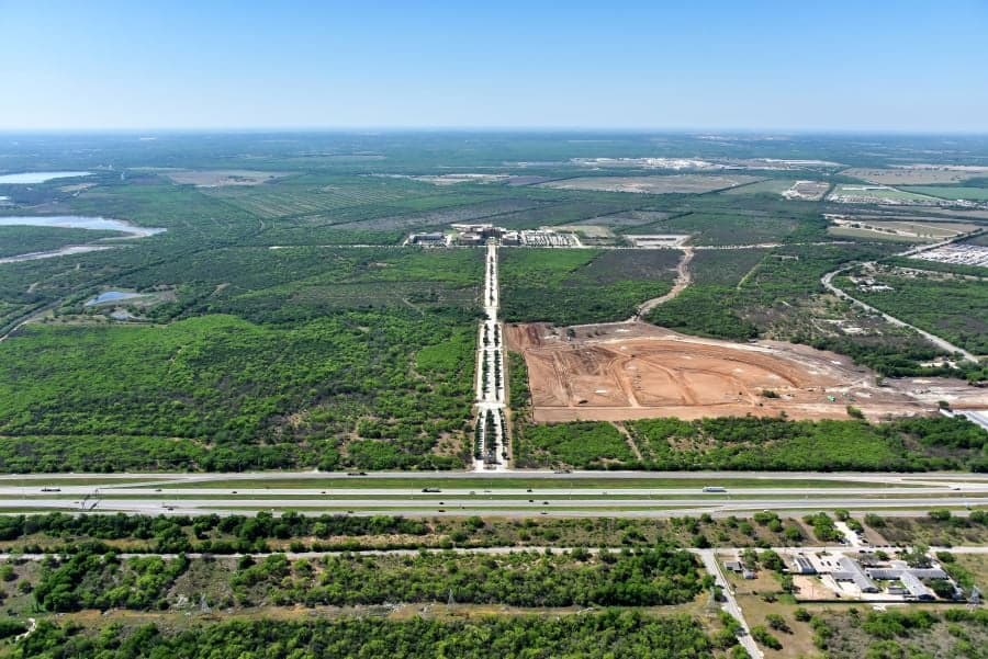 An aerial view of the Vida construction site.